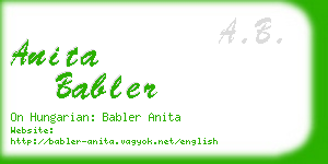 anita babler business card